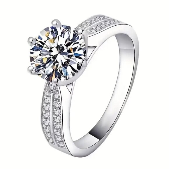 3 Carat Lab Diamond Engagement Ring, - Picture 3 of 4